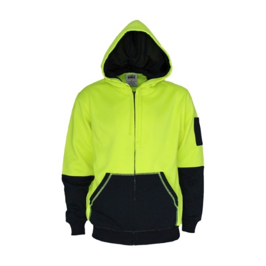 Picture of DNC Hoodie Fleecy Full Zip Hi Vis two Tone