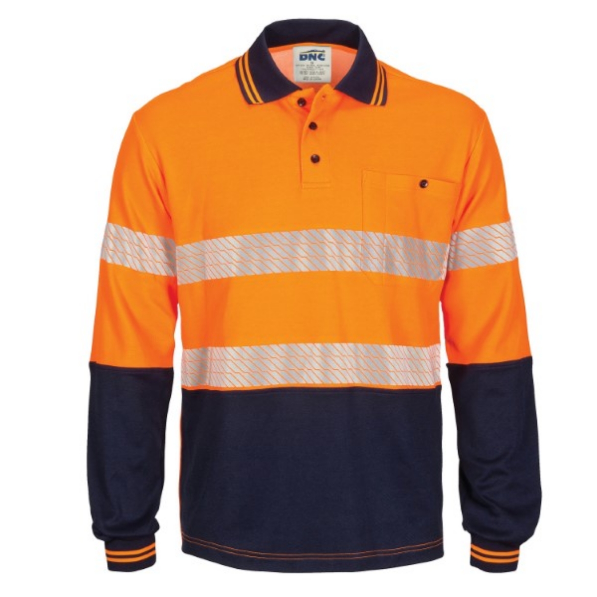 Picture of DNC Cotton Back Polo Shirt Long Sleeve with Segmented Reflective Tape