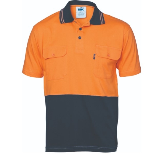 Picture of DNC Polo Shirt Cotton Jersey with Underarm Mesh Short Sleeve 2 Tone