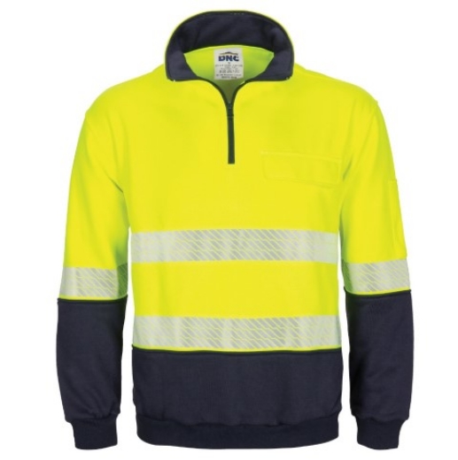 Picture of DNC Fleecy 1/2 Zip Fleecy Jumper Polyester/Cotton with 2 Hoop Segmented Tape Reflective Tape