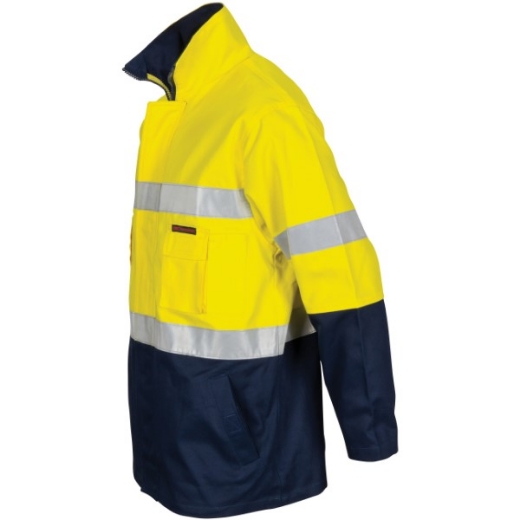 Picture of DNC Hi Vis Cotton Drill 2 in 1 Jacket Heavyweight with Reflective Tape 2 Tone