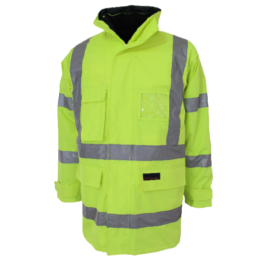Picture of DNC Hi Vis 6 In 1 Breathable Rain Jacket Biomotion H Pattern Reflective Tape