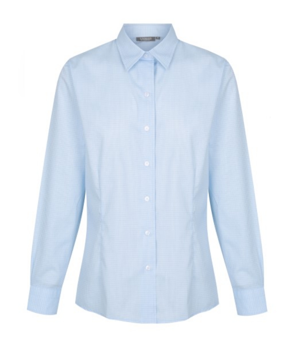 Picture of Gloweave Ladies Bell Textured Mini Check Long Sleeve Shirt