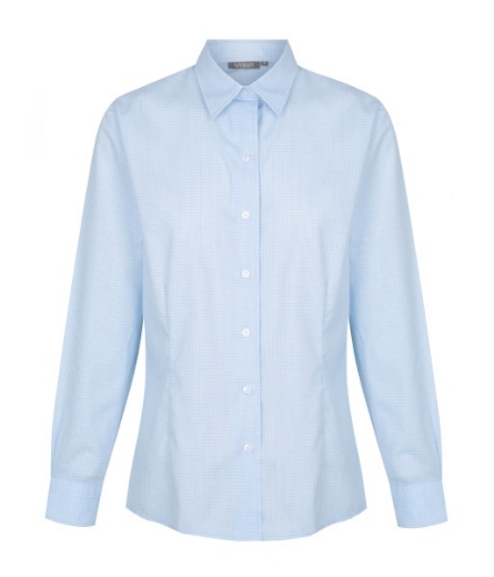 Picture of Gloweave Ladies Bell Textured Mini Check Long Sleeve Shirt