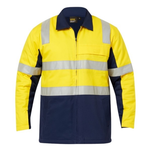 Picture of Workcraft Heavyweight Cotton Drill Jacket with Reflective Tape 2 Tone