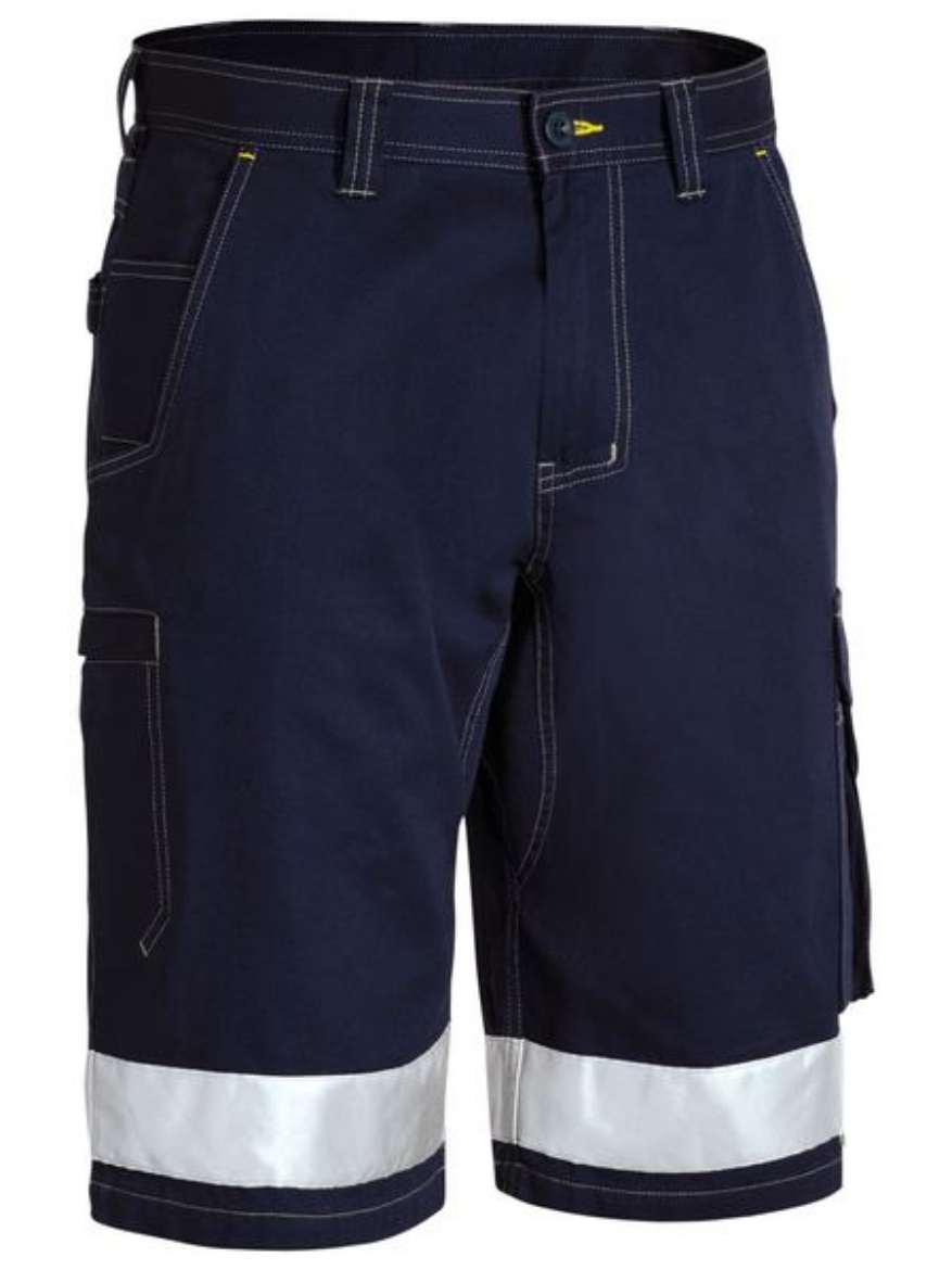 Picture of Bisley Cotton Drill Vented Light Weight Cargo Work Shorts with Reflective