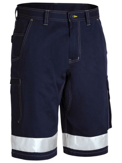 Picture of Bisley Cotton Drill Vented Light Weight Cargo Work Shorts with Reflective