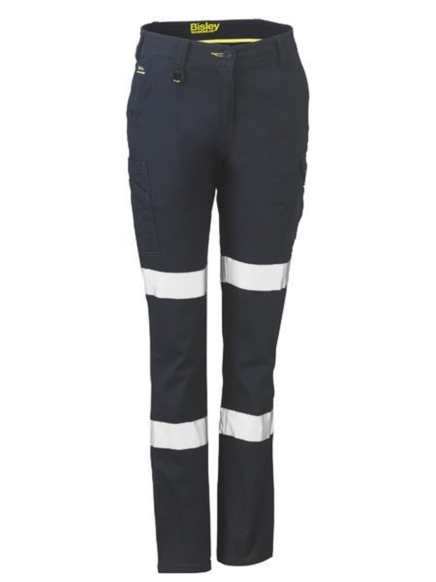 Picture of Bisley Ladies Cotton Cargo Pants with Reflective Tape
