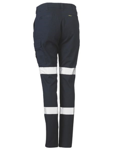 Picture of Bisley Ladies Cotton Cargo Pants with Reflective Tape