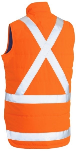 Picture of Bisley Hi Vis Puffer Vest - Showerproof with X Pattern Reflective Tape