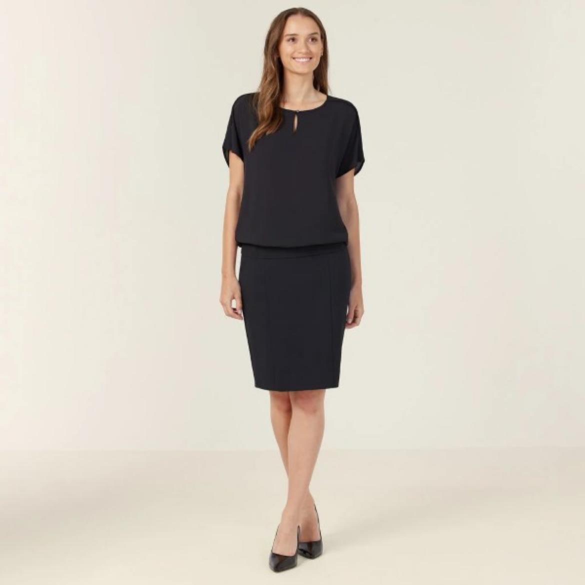 Picture of NNT Ladies Georgie Short Sleeve Rib Hem Top