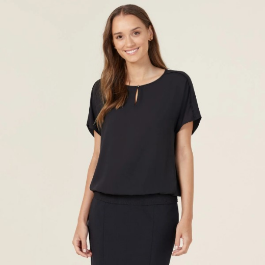 Picture of NNT Ladies Georgie Short Sleeve Rib Hem Top