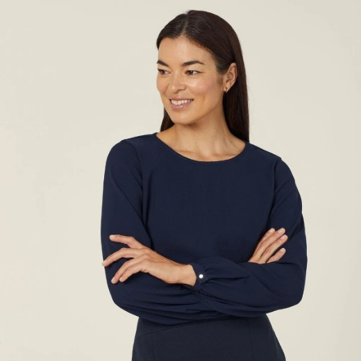 Picture of NNT Ladies Long Sleeve Heavy Georgette Blouse