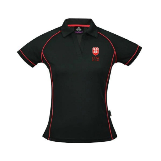 Picture of Aussie Pacific Ladies Endeavour Polo Shirt Black/Red