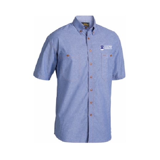 Picture of Bisley Chambray Shirt Short Sleeve 100% Cotton Blue