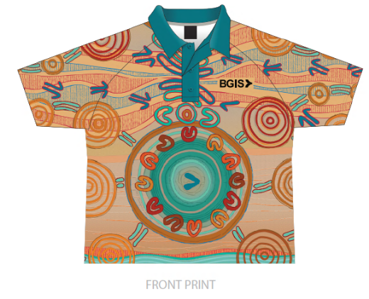 Picture of BGIS Ladies Full Indigenous Design Sublimated Polo Shirts