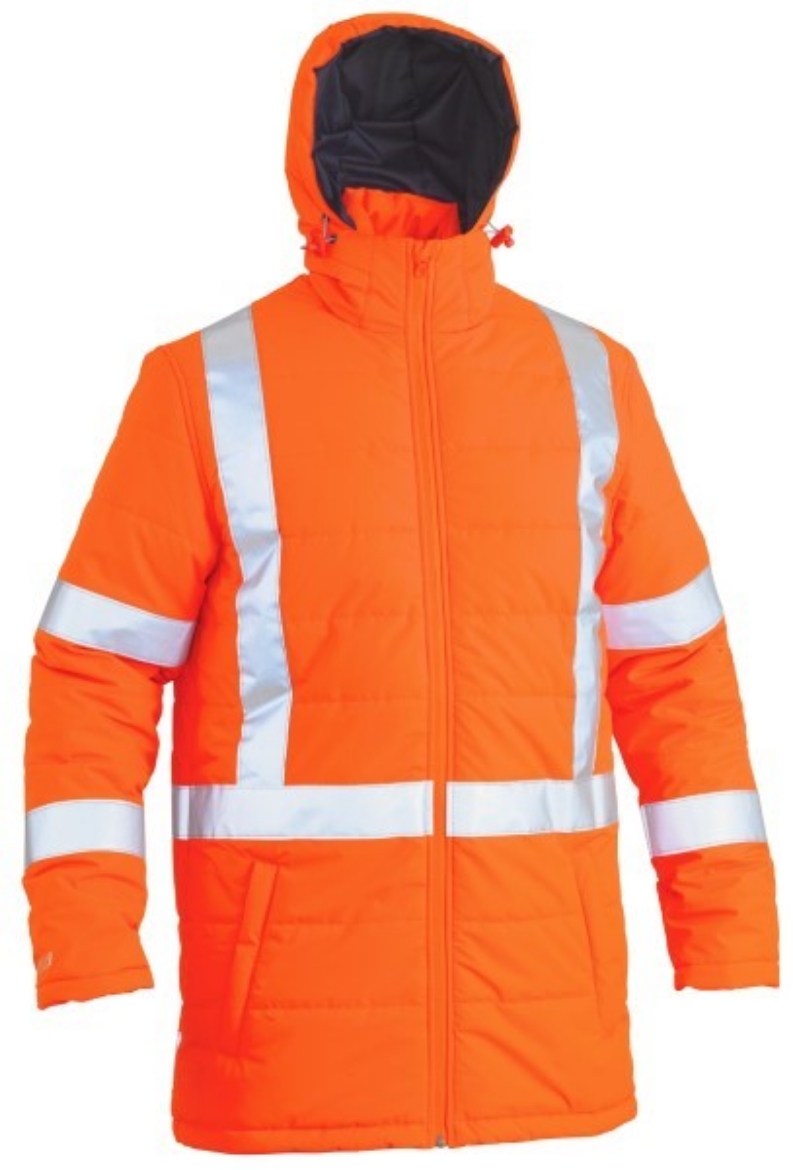 Picture of Bisley Hi Vis Puffer Jacket - Showerproof with Rail X Pattern Reflective Tape