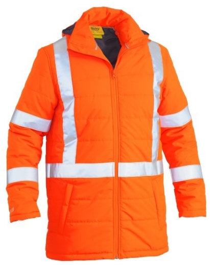 Picture of Bisley Hi Vis Puffer Jacket - Showerproof with Rail X Pattern Reflective Tape