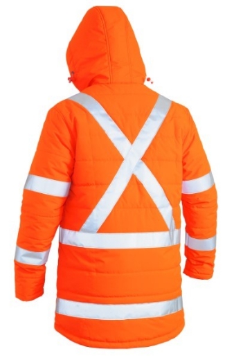 Picture of Bisley Hi Vis Puffer Jacket - Showerproof with Rail X Pattern Reflective Tape