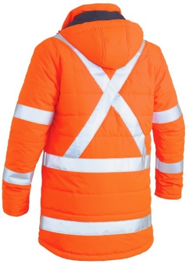 Picture of Bisley Hi Vis Puffer Jacket - Showerproof with Rail X Pattern Reflective Tape