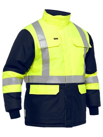Picture of Bisley Hi Vis Freezer Jacket with X Pattern Reflective Tape