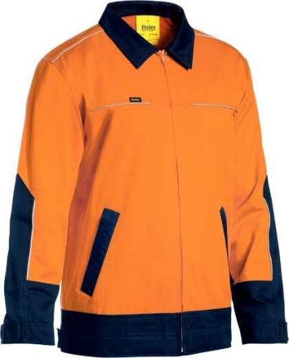 Picture of Bisley Hi Vis Cotton Drill Jacket Water Repellent