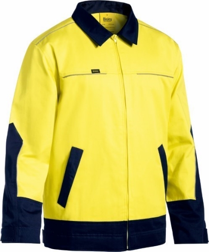 Picture of Bisley Hi Vis Cotton Drill Jacket Water Repellent