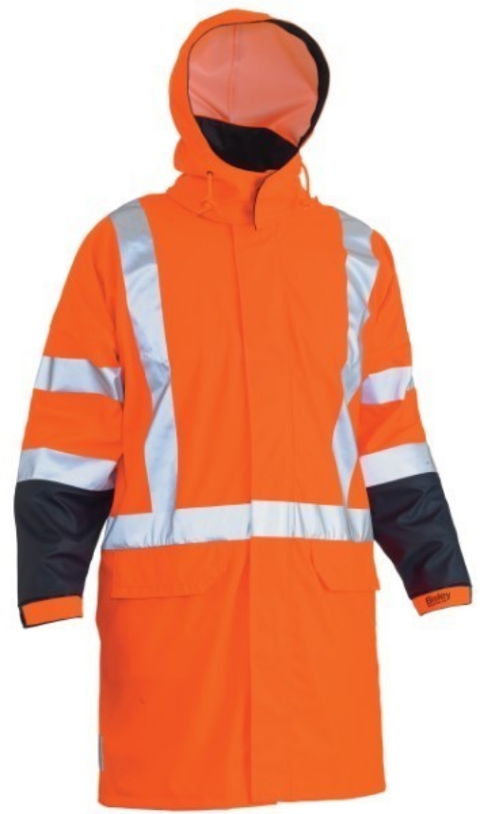 Picture of Bisley Stretch PU Rain Jacket with X Pattern Rail Reflective