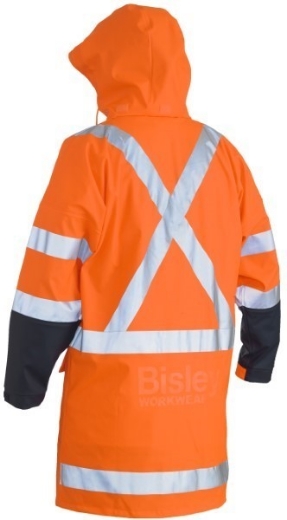 Picture of Bisley Stretch PU Rain Jacket with X Pattern Rail Reflective