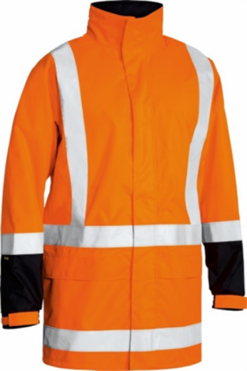 Picture of Bisley Rain Jacket with H Pattern Reflective Tape Orange