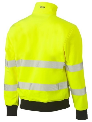 Picture of Bisley Hi Vis Soft Shell Bomber Jacket with Segmented Reflective Tape