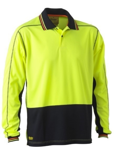 Picture of Bisley Polo Shirt Long Sleeve 100% Polyester Mesh