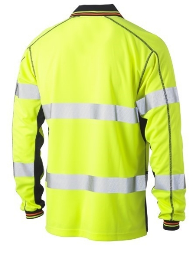 Picture of Bisley Polo Shirt Long Sleeve 100% Polyester Mesh Including Perforated Reflective Tape