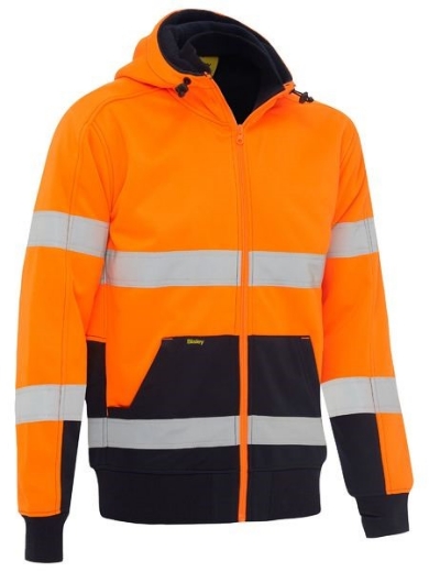 Picture of Bisley Hi Vis Fleece Hoodie with Reflective Tape & Sherpa Lining