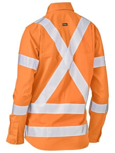 Picture of Bisley Ladies Lightweight Rail Drill Shirt with Reflective Tape