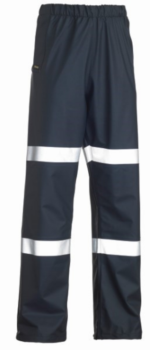 Picture of Bisley Stretch Rain Pants Reflective Tape Navy