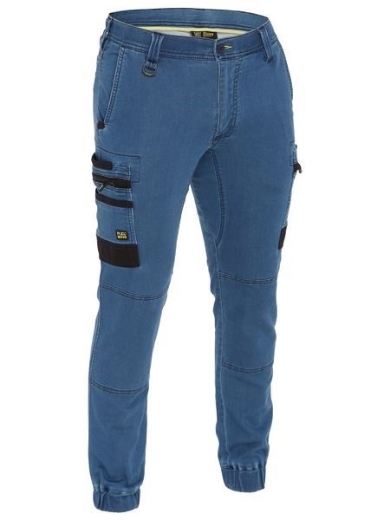 Picture of Bisley Flex & Move Stretch Cuffed Cargo Pants Denim