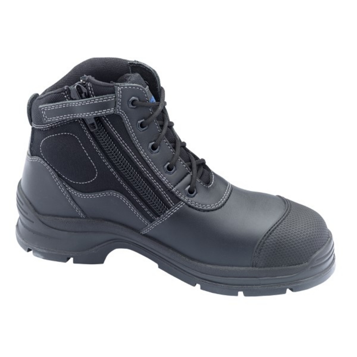 Picture of Blundstone Lace Up Zip Side Black Safety Boot (FW10007)