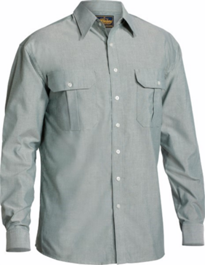 Picture of Bisley Oxford Shirt Long Sleeve 65% Polyester, 35% Cotton