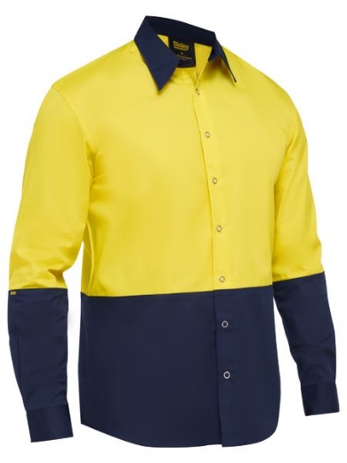 Picture of Bisley Hi Vis Food Industry Poly/Cotton Shirts Long Sleeve