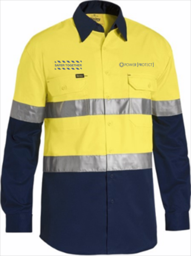 Picture of Bisley Cool Lightweight Shirt Long Sleeve 2 Hoop Reflective Tape