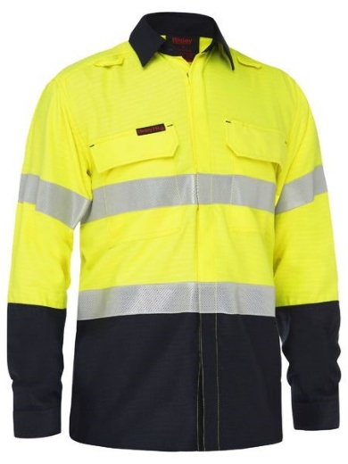 Picture of Bisley Mens Apex 185 Hi Vis Ripstop Vented FR Shirt PPE2 ATPV 8.5