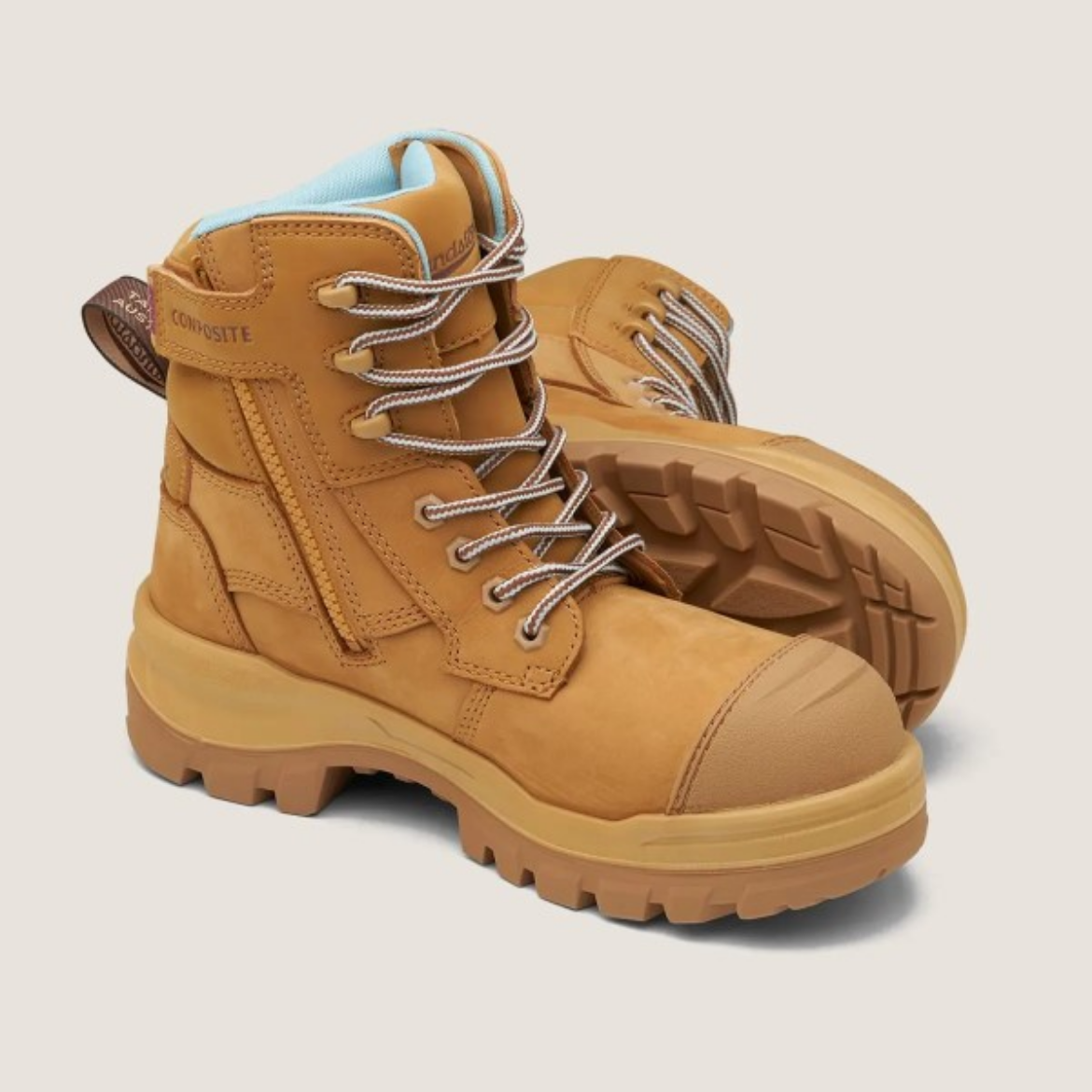 Picture of Blundstone Ladies RotoFlex 150mm Zip Sided Safety Boot Wheat