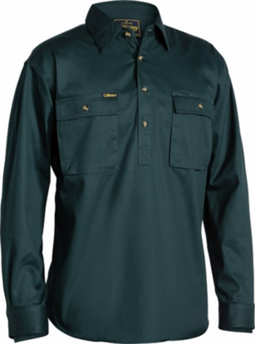 Picture of Bisley Cotton Drill Shirt Closed Front Long Sleeve
