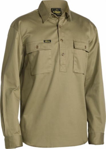 Picture of Bisley Cotton Drill Shirt Closed Front Long Sleeve