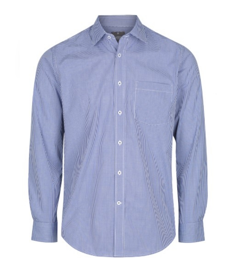 Picture of Gloweave Mens Westgarth Gingham Check Slim Fit Hospitality Long Sleeve Shirt
