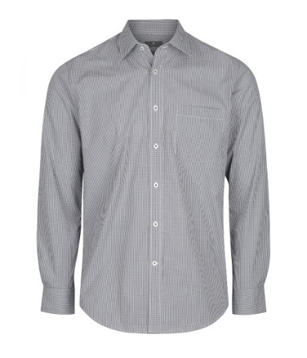 Picture of Gloweave Mens Westgarth Gingham Check Slim Fit Hospitality Long Sleeve Shirt