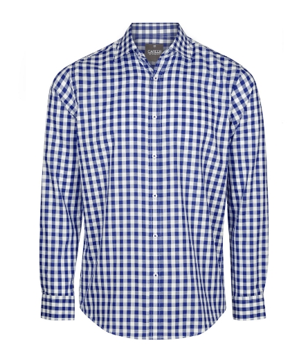 Picture of Gloweave Mens Degraves Royal Oxford Check Long Sleeve Shirt