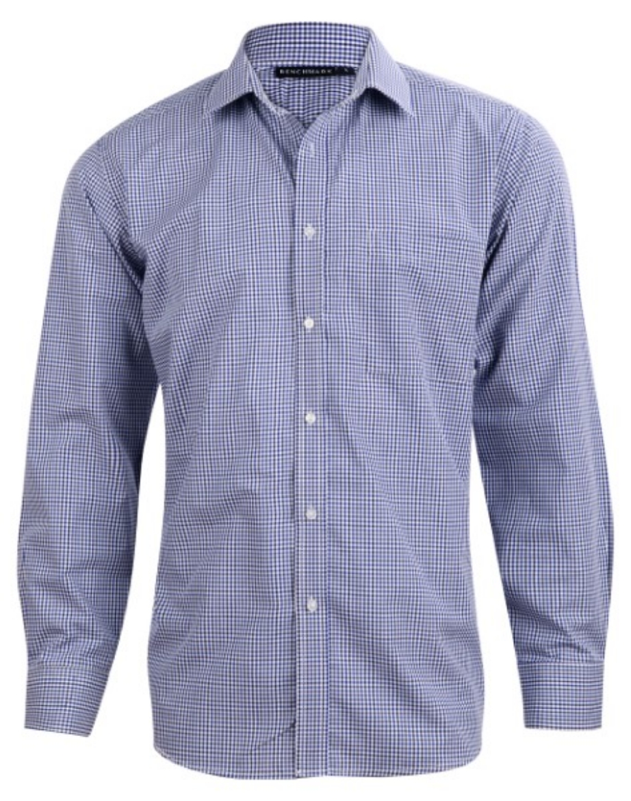 Picture of Benchmark Mens Two Tone Gingham Long Sleeve Shirt