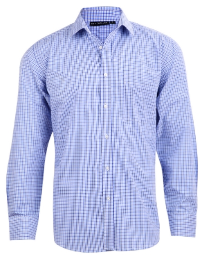 Picture of Benchmark Mens Two Tone Gingham Long Sleeve Shirt